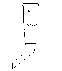 A141922,導向接頭,磨口:19/22,總高:90mm