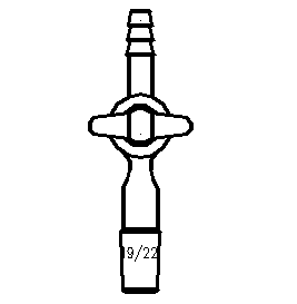 A611922,直型抽氣接頭,玻璃節門,19/22,2mm節門孔徑