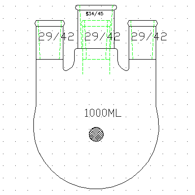 F21381L 直四口瓶 容量(mL)1000 主口34/45 側口29/42 前口29/42