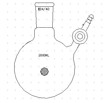 F53242L,反應瓶,玻璃節門,24/40,2000ml