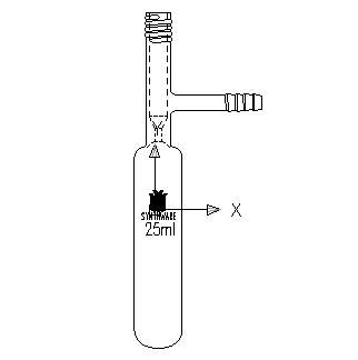 F580825,溶劑儲存瓶,25ml,8mm高真空,管外徑×總高:26×100mm