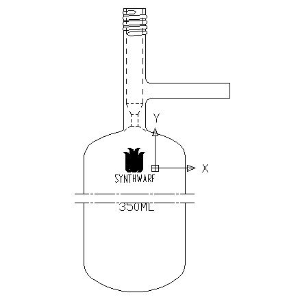 F588350,溶劑儲存瓶(SCHLENK),350ml,管外徑×總高:70×140mm,0-8mm高真空