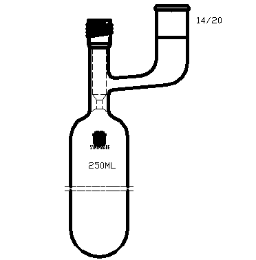 F761250,溶劑儲存瓶,具內磨口,14/20,250ml,4mm高真空閥,管外徑*長度60mm*140mm