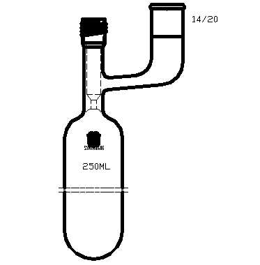 F761258,溶劑儲存瓶,具內磨口,14/20,250ml,8mm高真空閥,管外徑*長度60mm*140mm