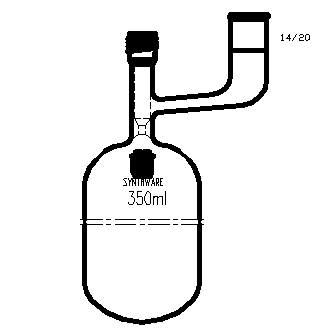 F761350,溶劑儲存瓶,具內磨口,14/20,350ml,4mm高真空閥,管外徑*長度70mm*140mm