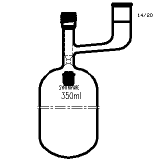 F761358,溶劑儲存瓶,具內磨口,14/20,350ml,8mm高真空閥,管外徑*長度70mm*140mm