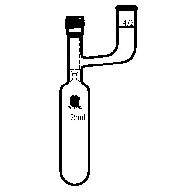 F761425,溶劑儲存瓶,具內磨口,14/20,25ml,4mm高真空閥,管外徑*長度26mm*100mm