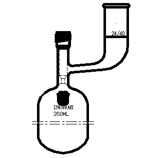 F764358,溶劑儲存瓶，具內磨口,24/40,350ml,8mm高真空閥,管外徑*長度70mm*140mm